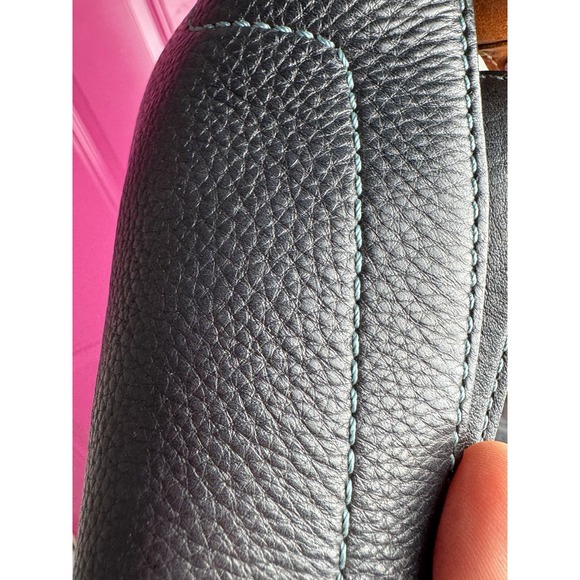 Vtg Y2K Coach Chelsea Pebble Leather Turnlock Top Bag Purse D05S-8A38 BLUE Navy - Picture 13 of 13